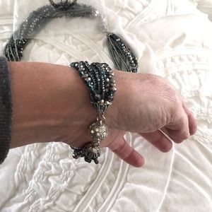 ✨Premier Designs Necklace/Bracelet Set Blue/Silver Sparkle